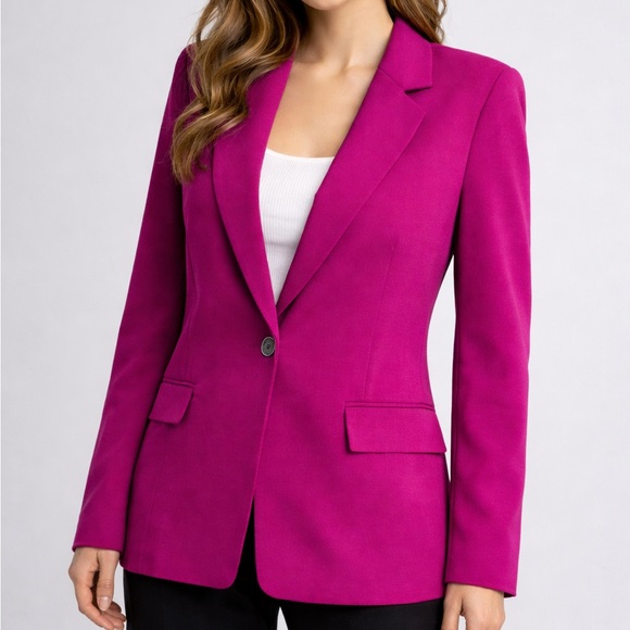 Kasper Jackets & Blazers - 🆕🌸 Kasper Cerise Magenta One-Button Tailored Blazer Jacket Size 14W Office Work
